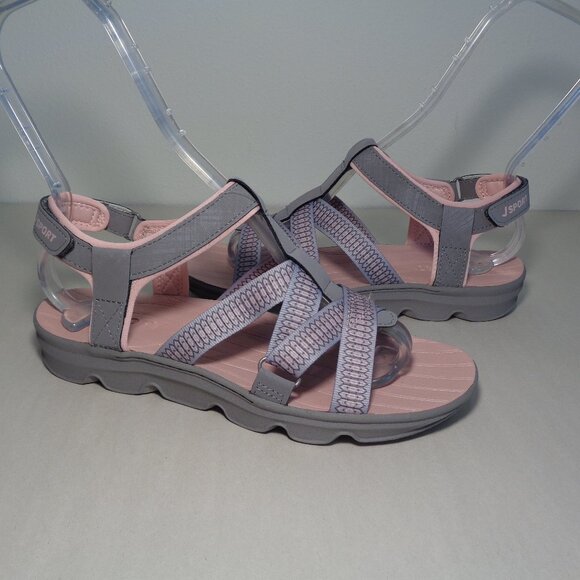 JSport by Jambu Size 6 M KAIA Grey / Pink Geometric Sandals New Women's Shoes - Picture 1 of 16
